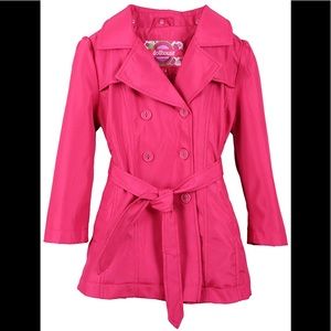 Dollhouse hot pink spring rain trench coat! 🌺